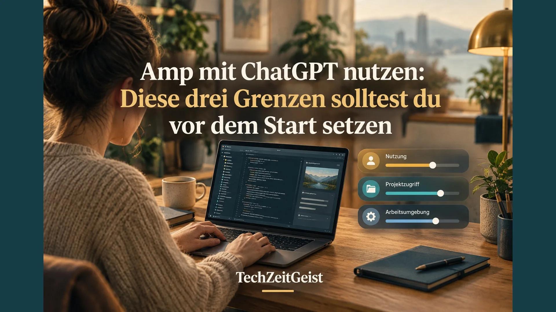 Laptop mit einem Softwareprojekt und getrennten Nutzungs- und Zugriffsreglern.