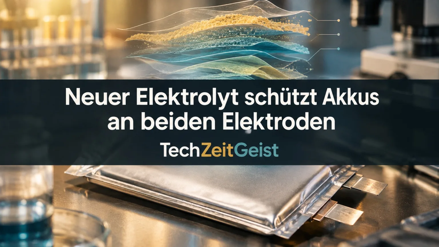 Pouchzelle mit Artikelüberschrift und TechZeitGeist-Markenbeschriftung.