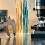 Messschieber und optisches Präzisionsinstrument auf einem Arbeitstisch
