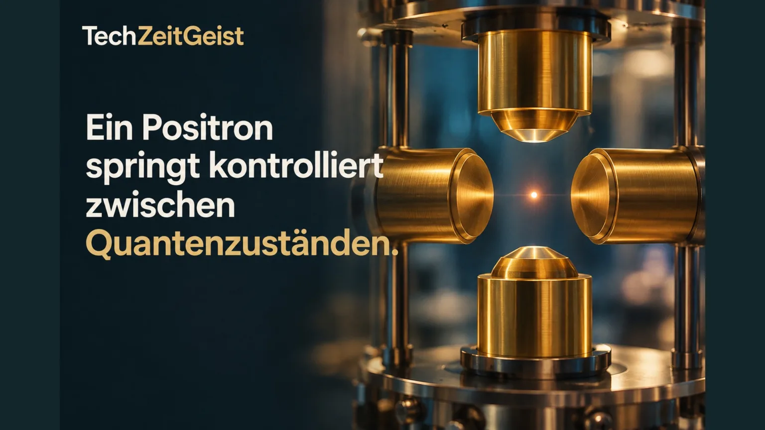Magazinmotiv mit Teilchenfalle und Artikelüberschrift.