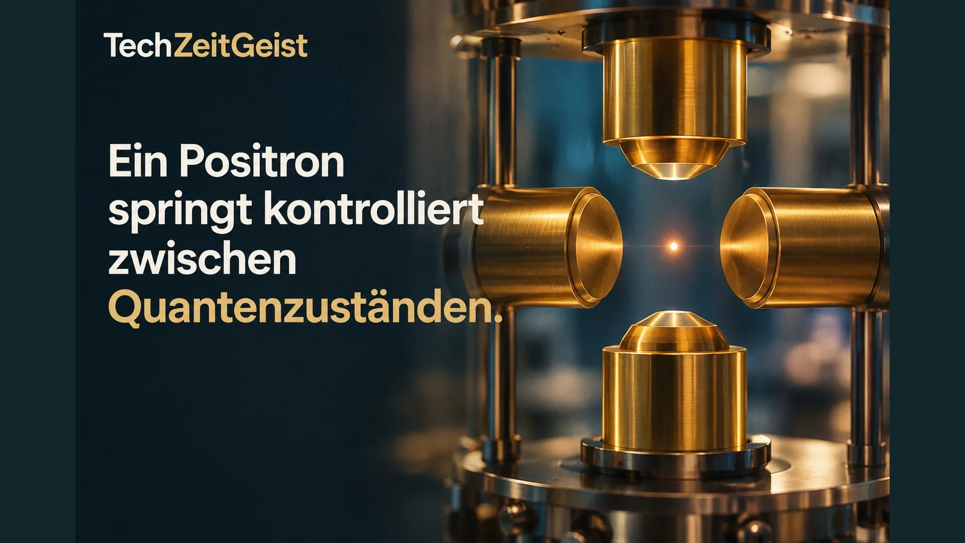 Magazinmotiv mit Teilchenfalle und Artikelüberschrift.