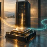 Servermodule senden Lichtimpulse über unterschiedlich lange Wege an einen zentralen Prozessor.