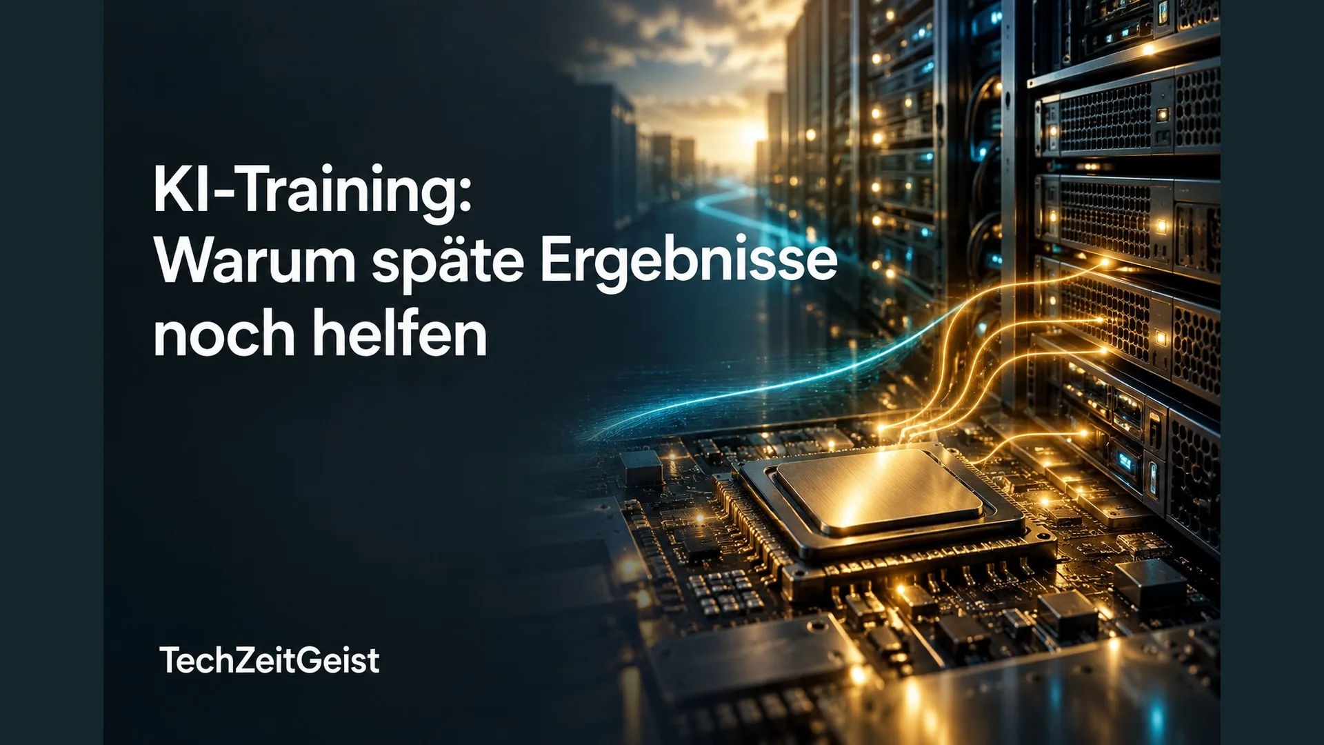 Servermotive und die Überschrift KI-Training: Warum späte Ergebnisse noch helfen.