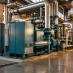 Symbolische Darstellung einer Industrieanlage für Prozesswärme