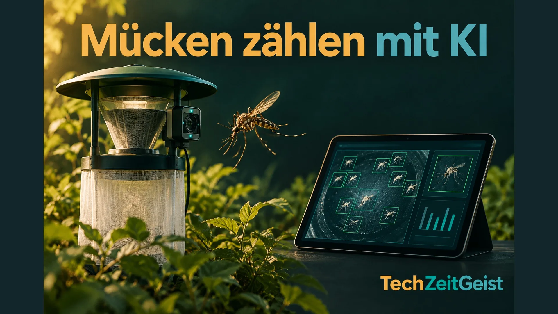 Mückenfalle mit Artikelüberschrift