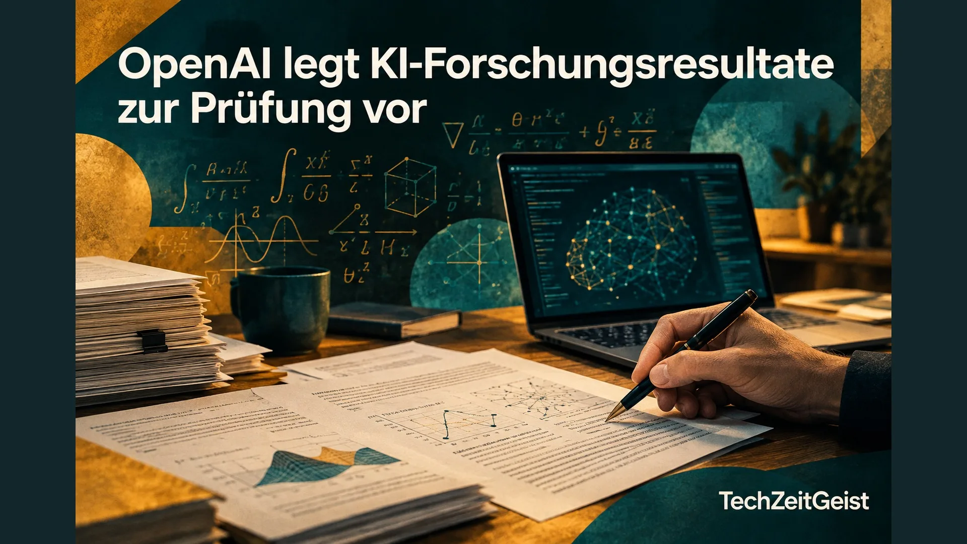 Illustration eines Forschungstischs mit Artikelüberschrift
