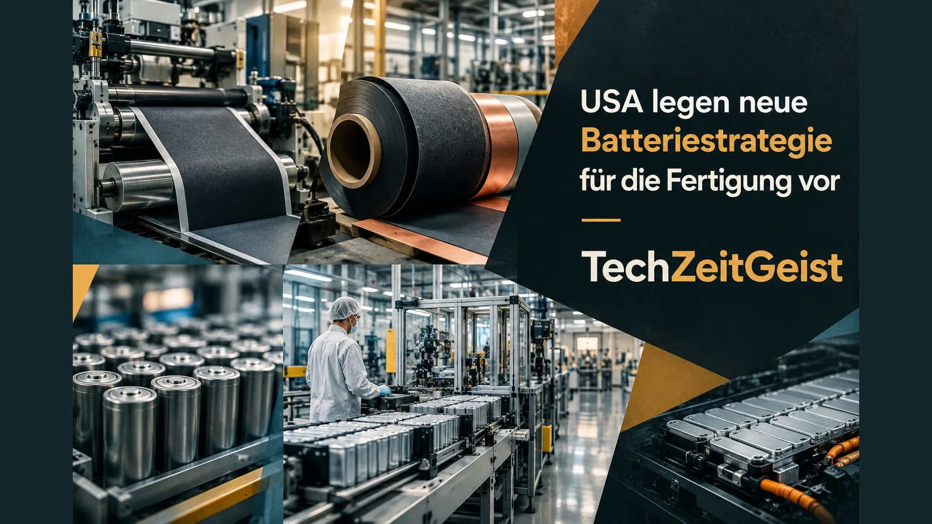 Symbolische Batteriefertigung mit Artikelüberschrift