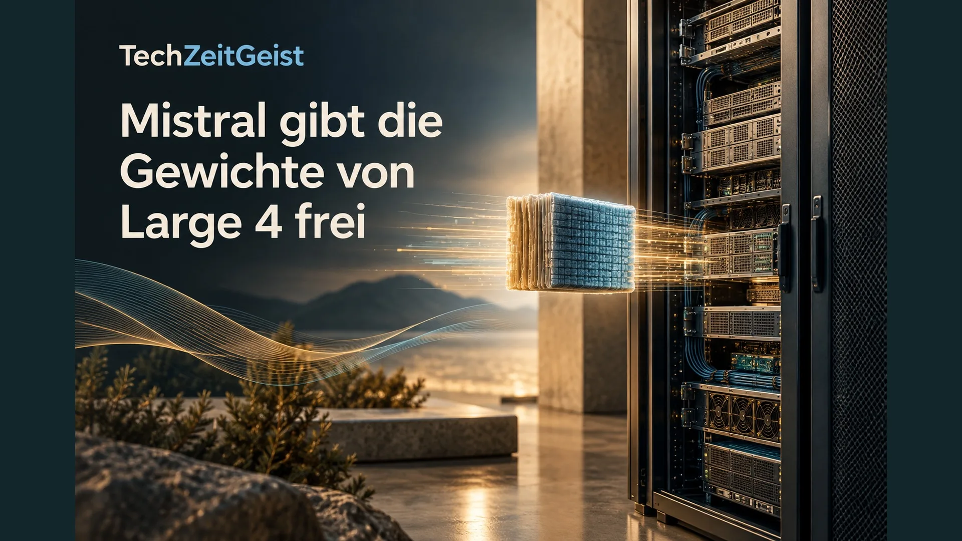 Symbolisches Modellpaket und Server mit Artikelüberschrift