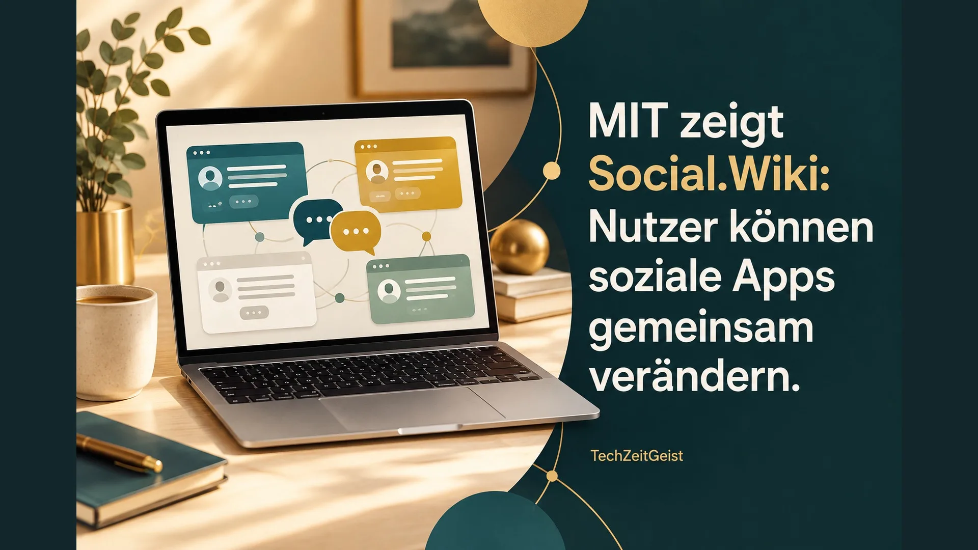Laptop mit symbolischen sozialen Anwendungen